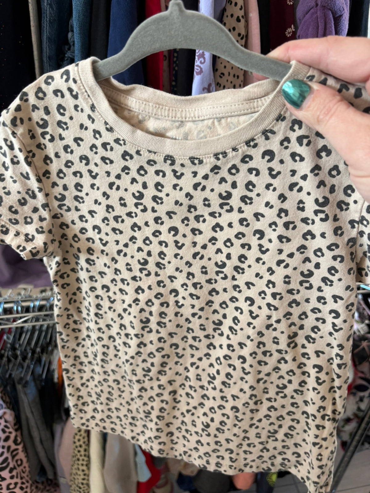 5T H&M T-Shirt - Cream Leopard