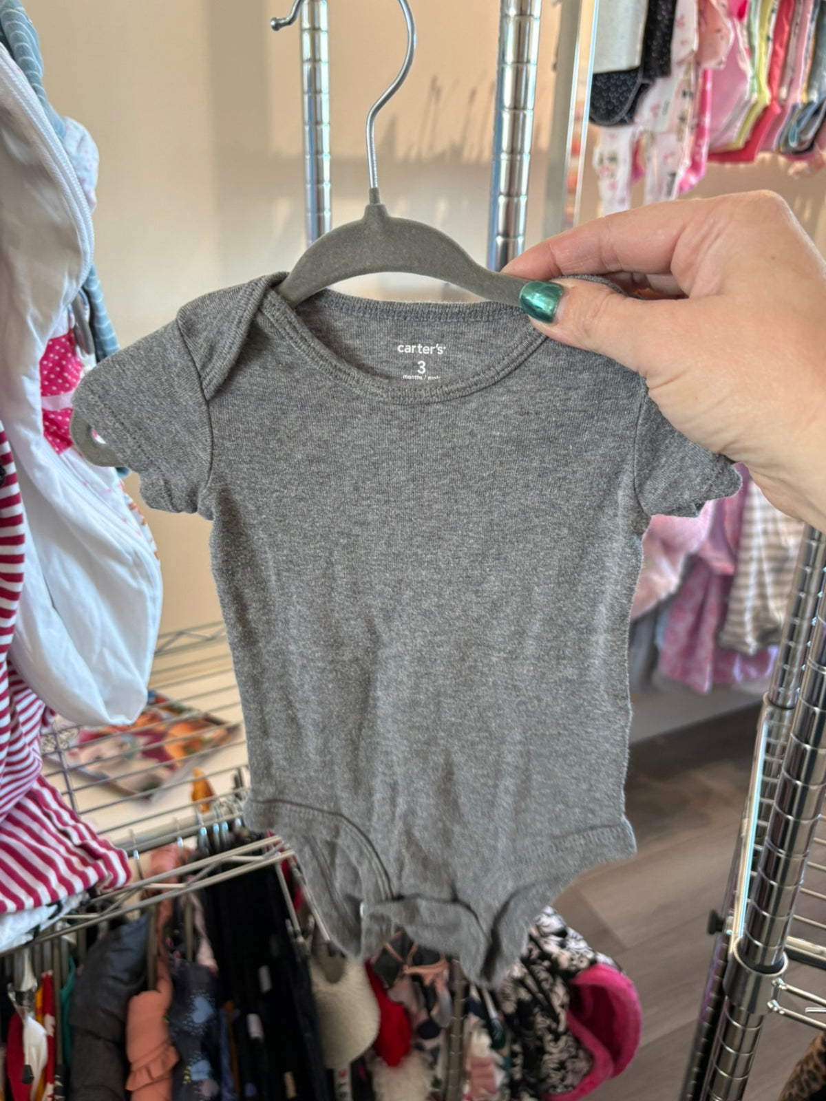 0-3m Carter's Bodysuit - Grey