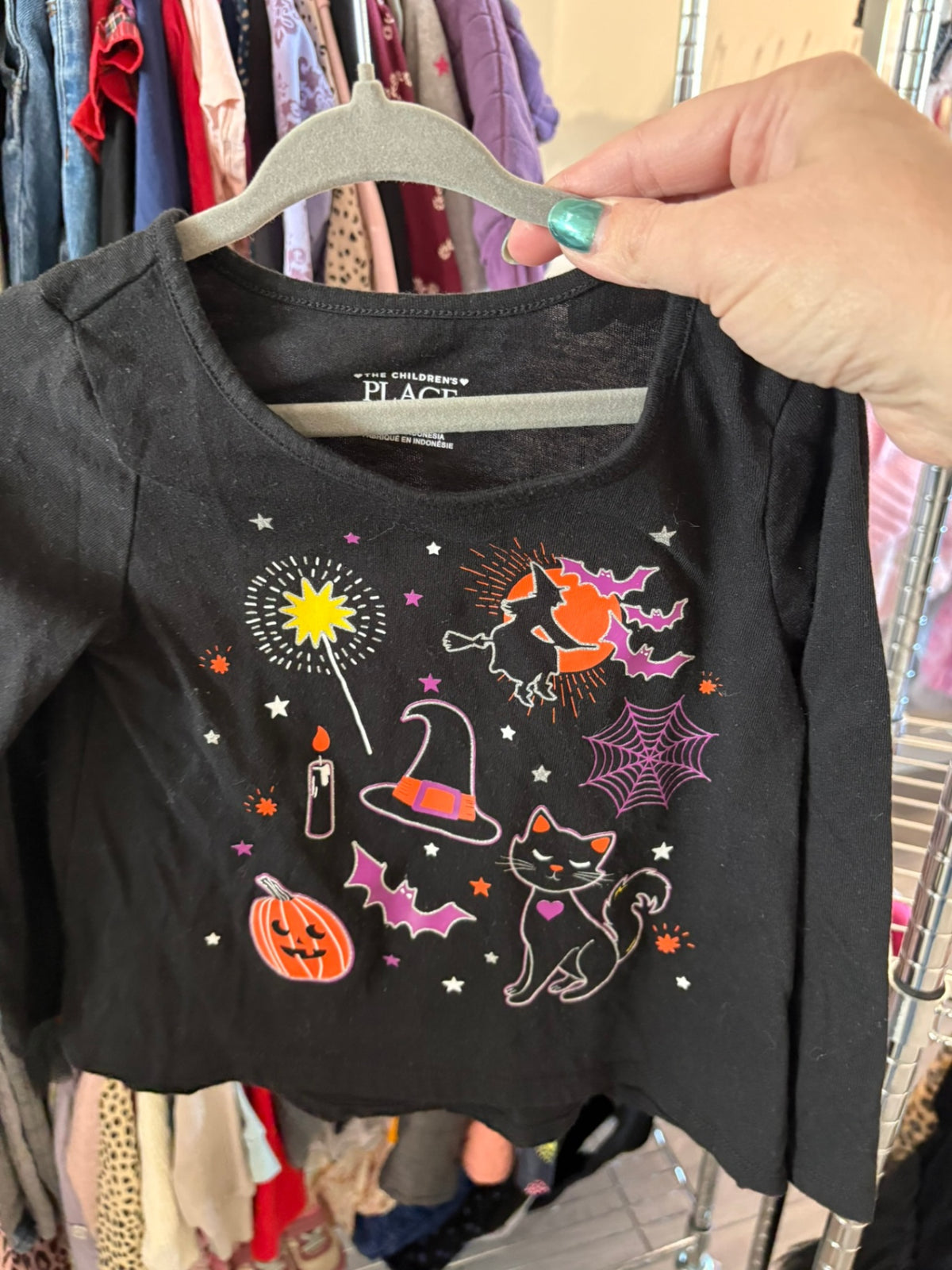 3T The Children's Place Long Sleeve Shirt - Black Halloween