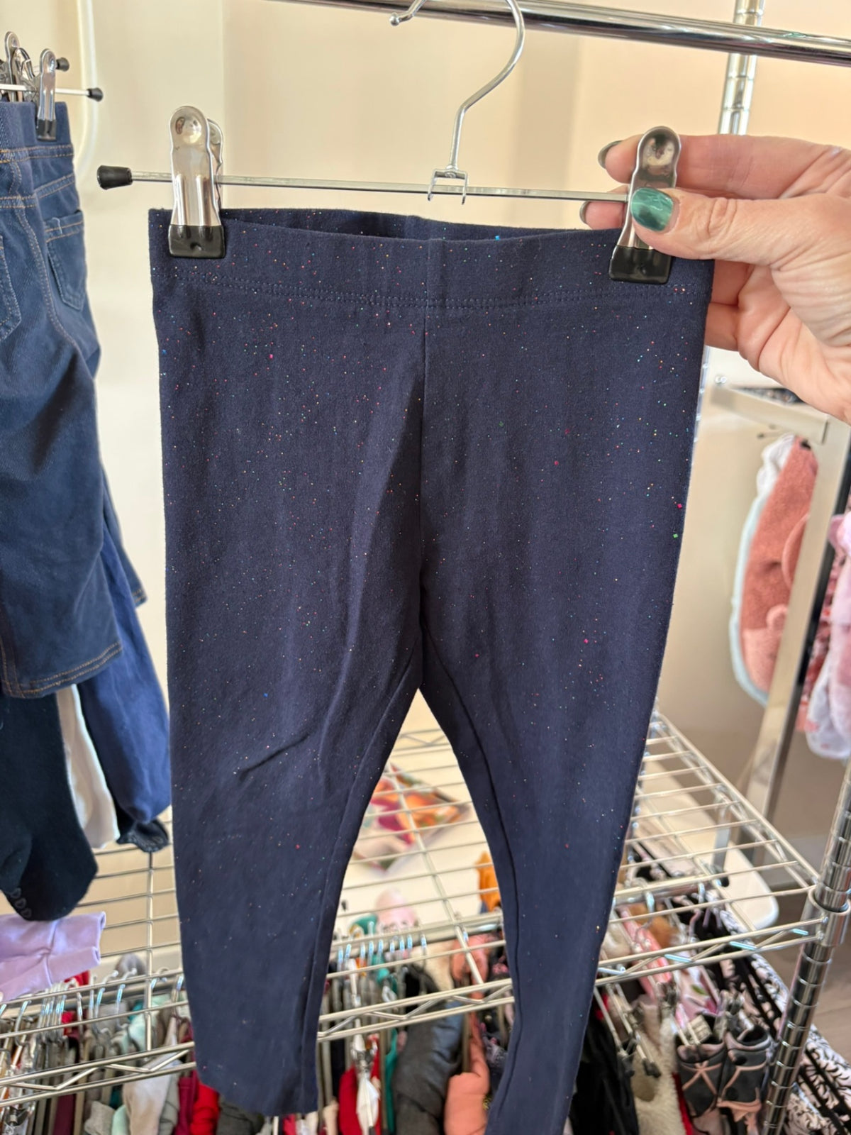 3T Joe Fresh Leggings - Navy w/Sparkles