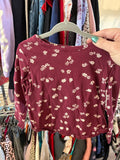 3T Old Navy Long Sleeve Shirt - Burgundy Floral