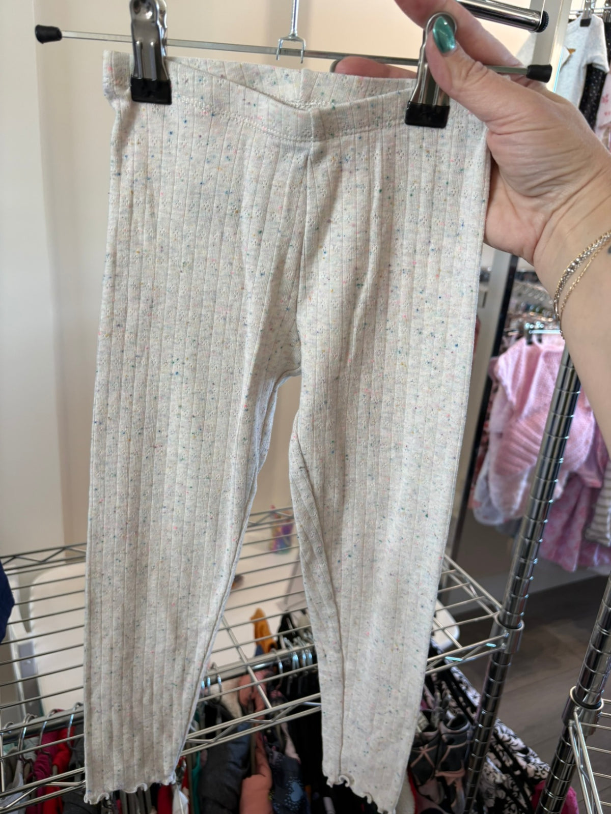 5T Old Navy Leggings - Cream Confetti