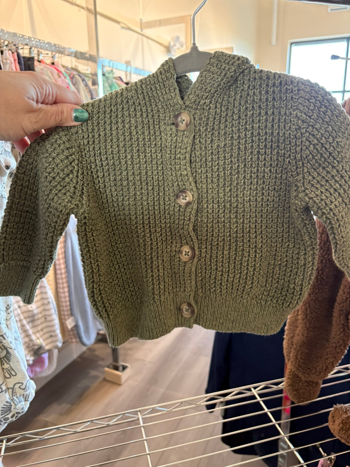 6-12m Old Navy Sweater - Green Knit