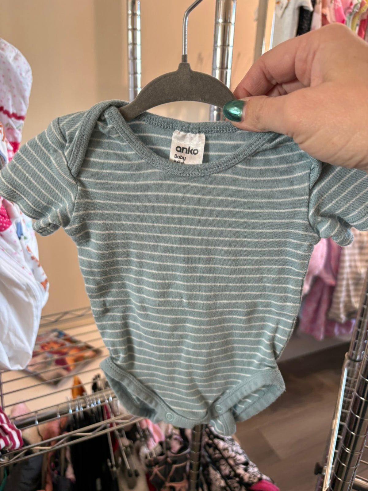 3-6m Anko Bodysuit - Blue Stripe