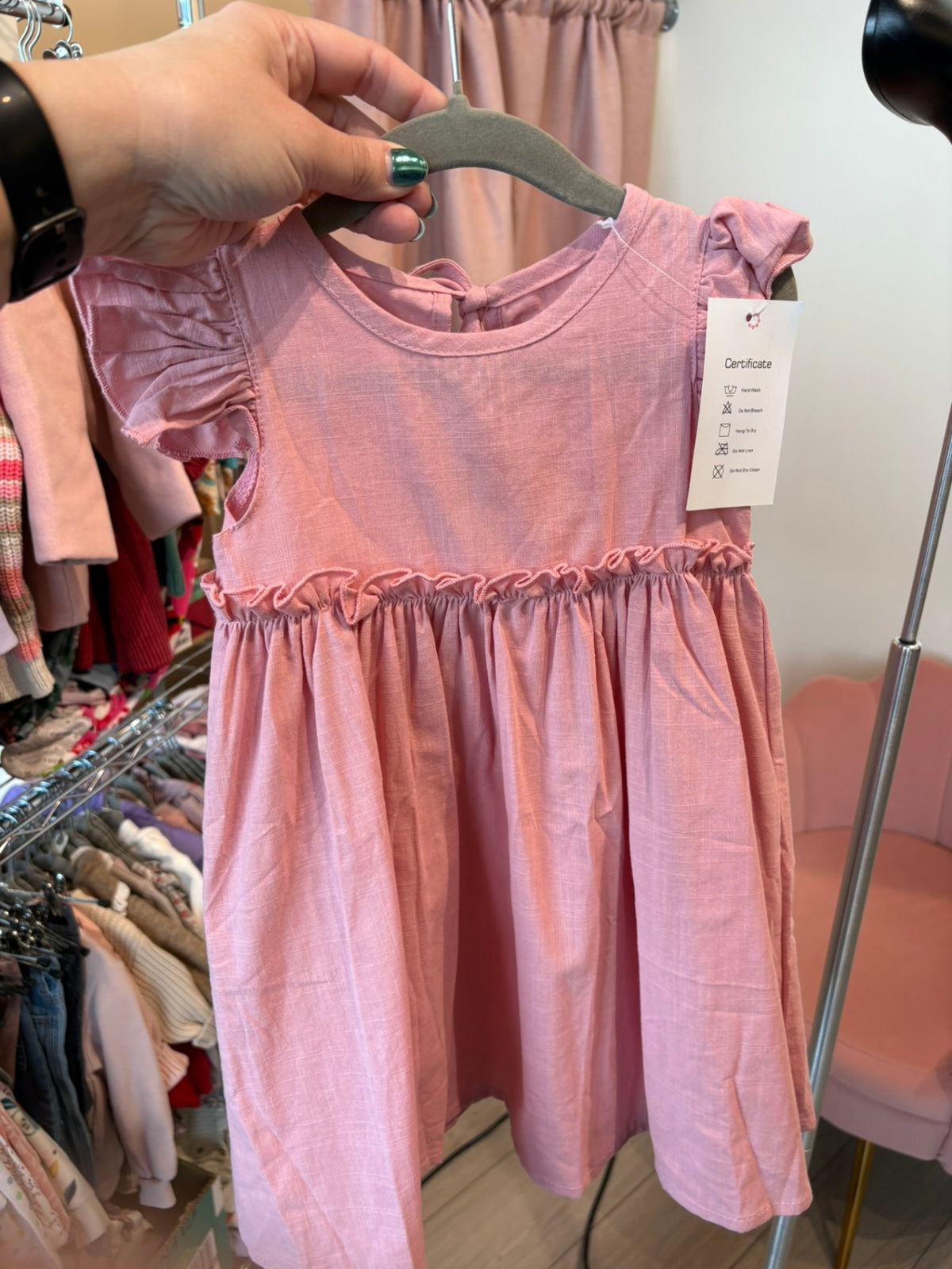 3T Niyage Dress - Cotton Pink Ruffle