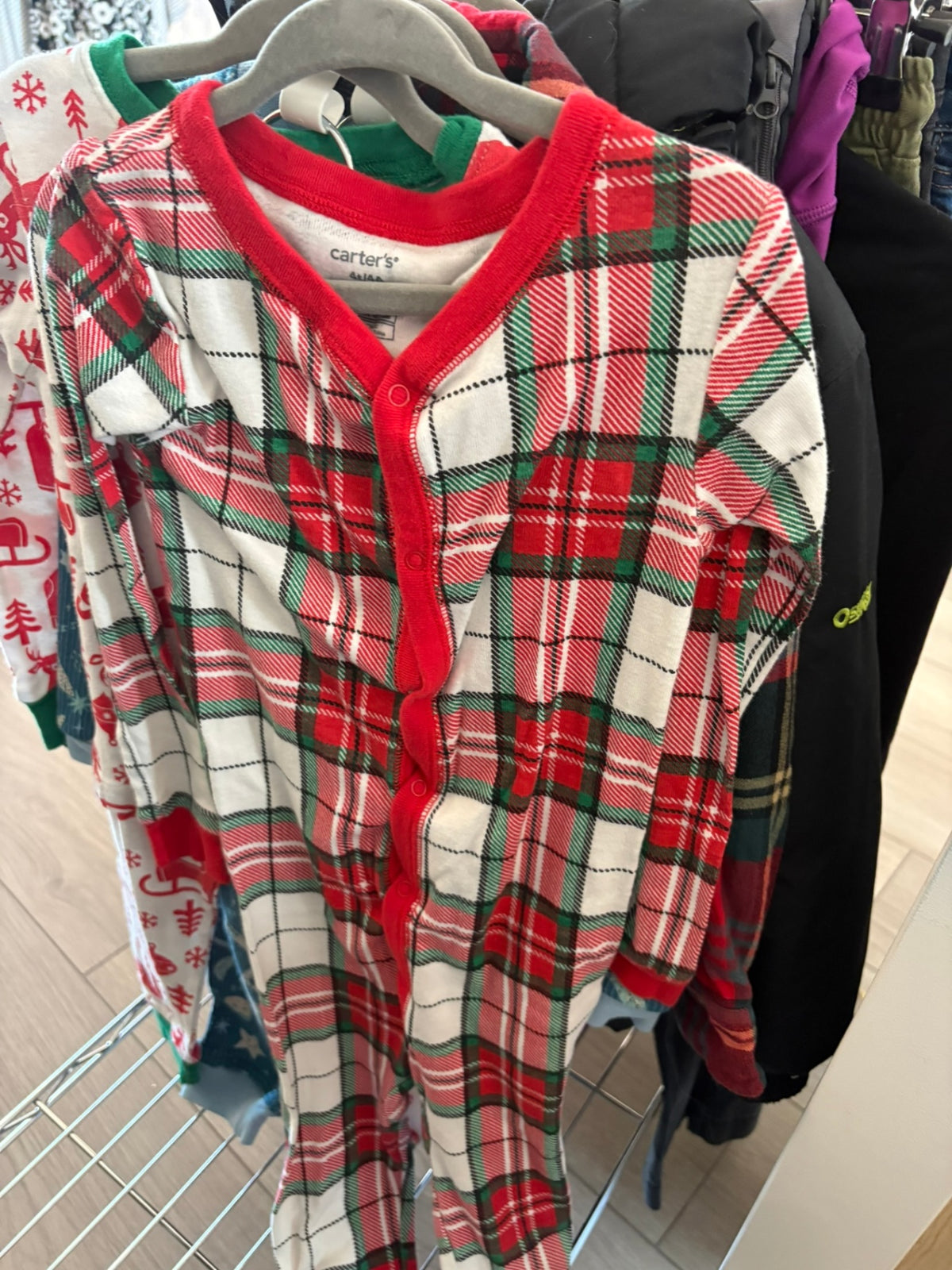 4T Carter's Sleeper - Red Plaid