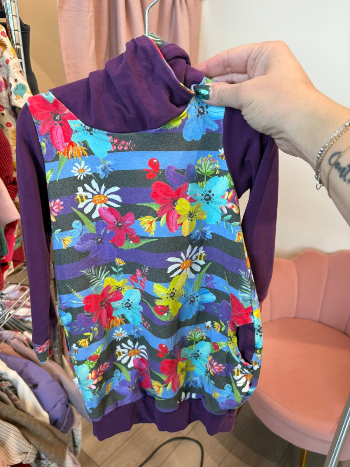2T Fairy Godmother Hoodie - Purple Floral