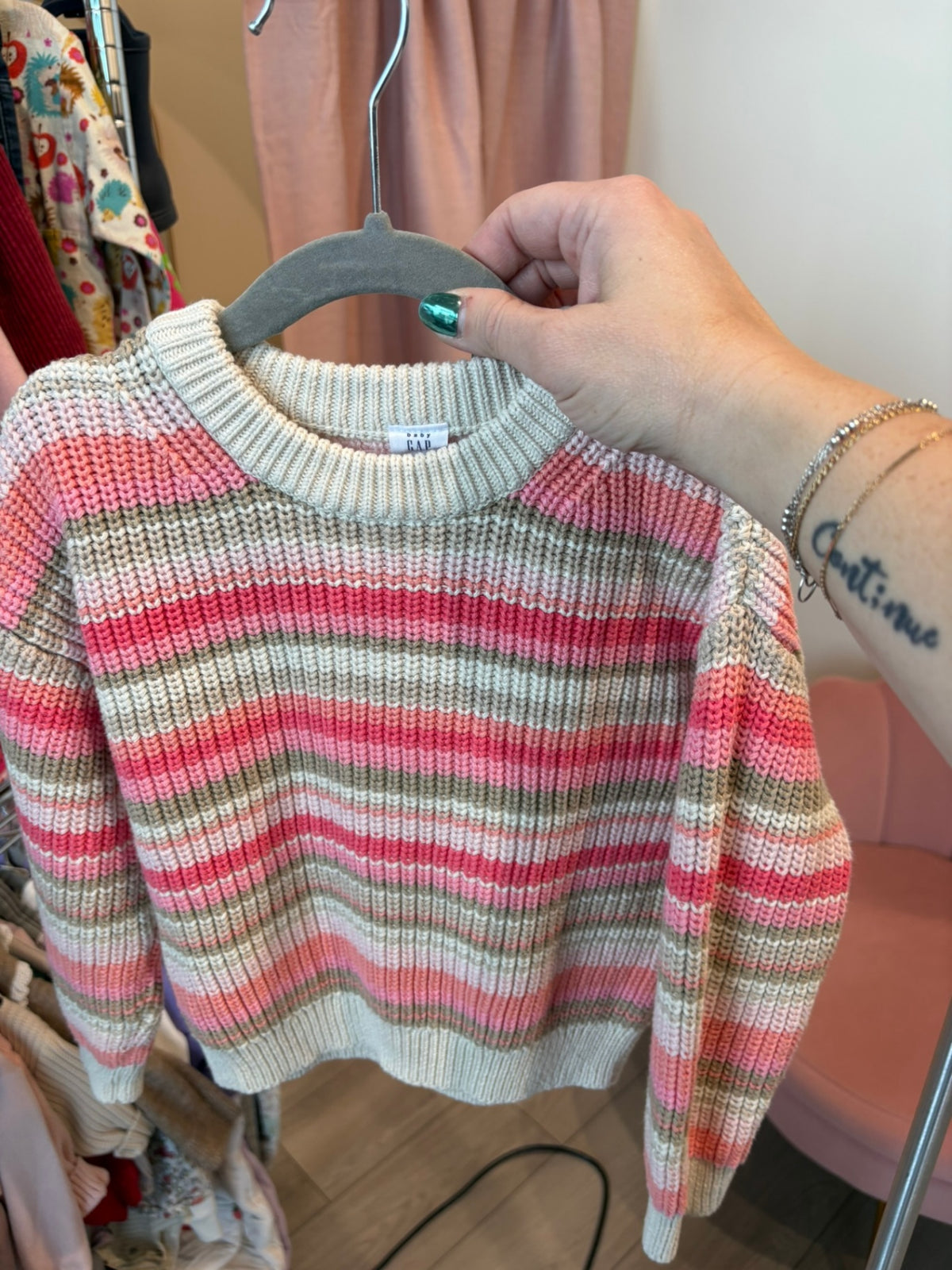 3T GAP Sweater - Pink Stripe