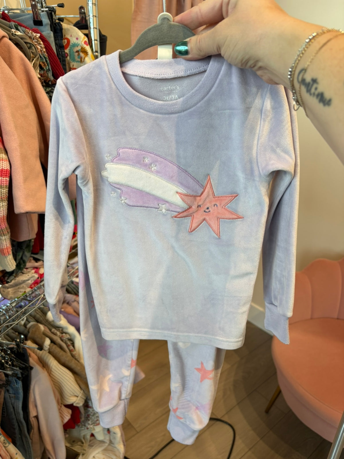 3T Carter's 2-Piece: PJs - Purple Shooting Star