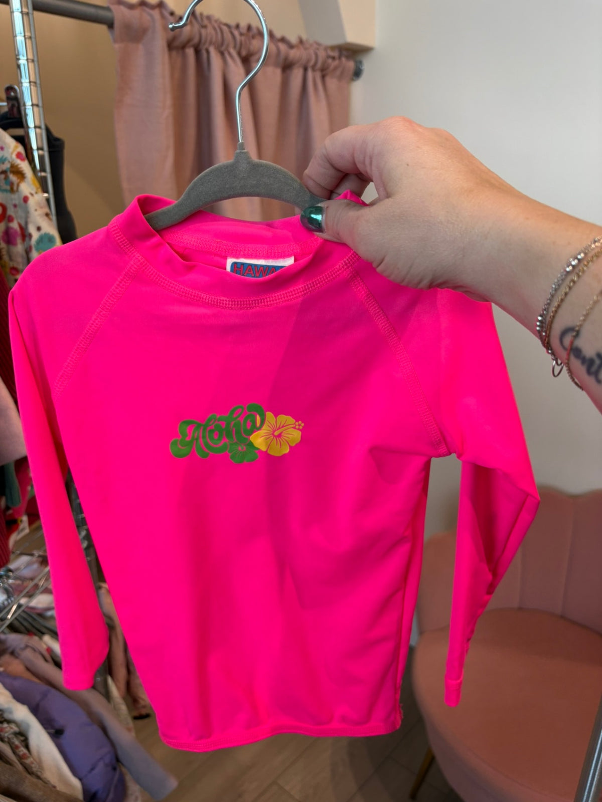 2T Hawaii Five-O Rash Guard - Pink