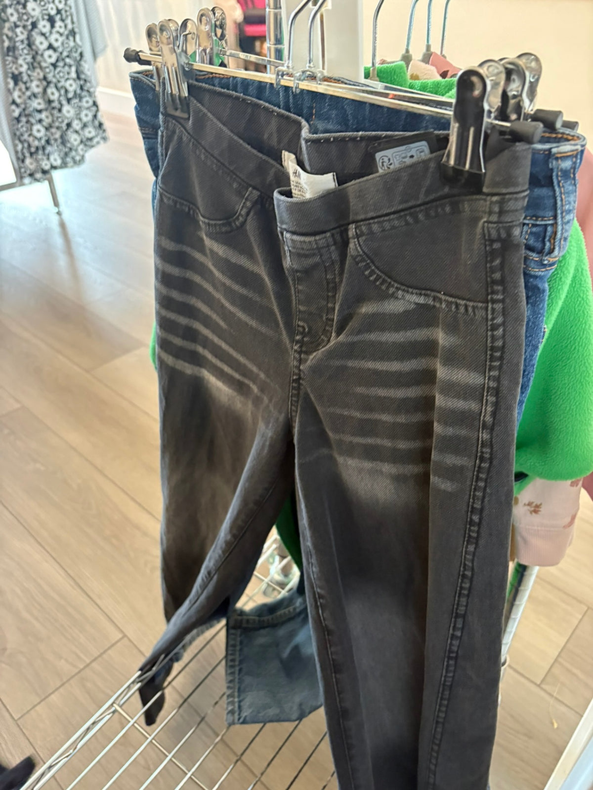 8 H&M Jeggings - Black w/Grey Wash