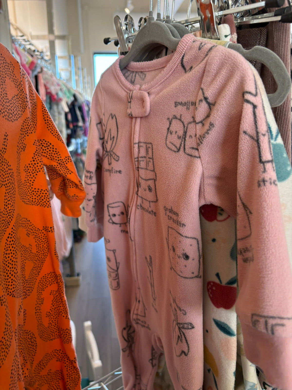6-9m Carter's Fleece Sleeper - Pink Smores