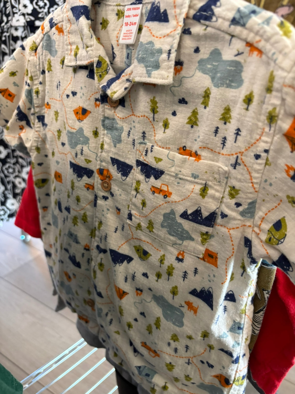 18-24m Joe Fresh Button-Up Shirt - Cream Outdoors