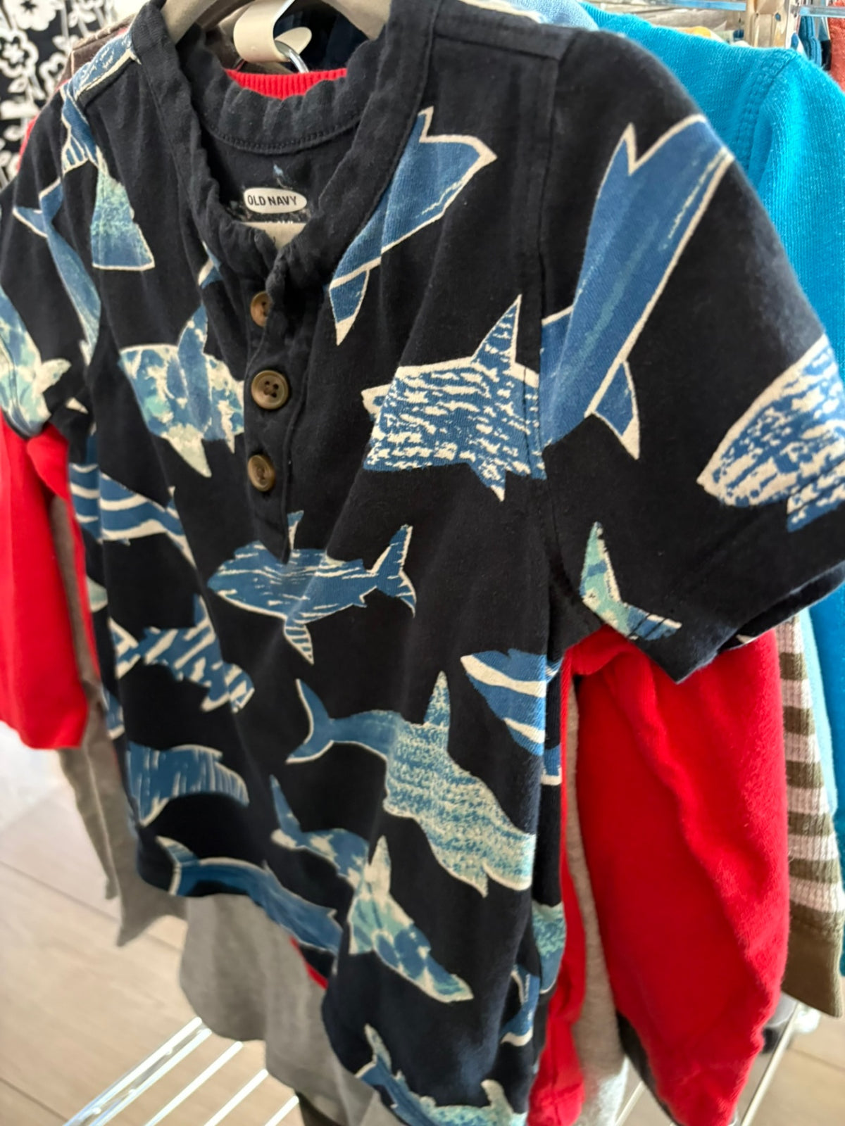 18-24m Old Navy T-Shirt - Blue Sharks