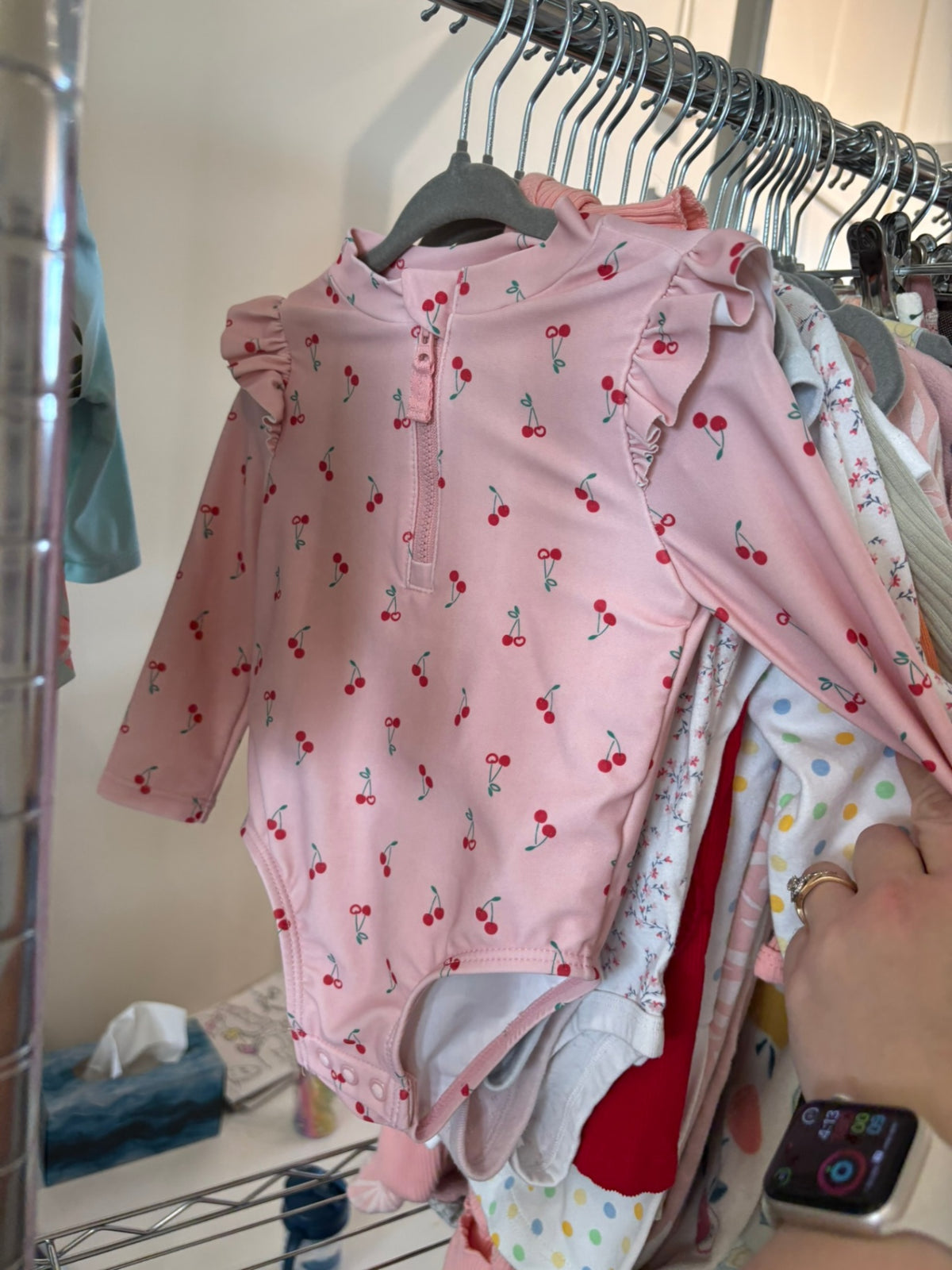 6-9m Carter's Swimsuit - Pink w/Cherry