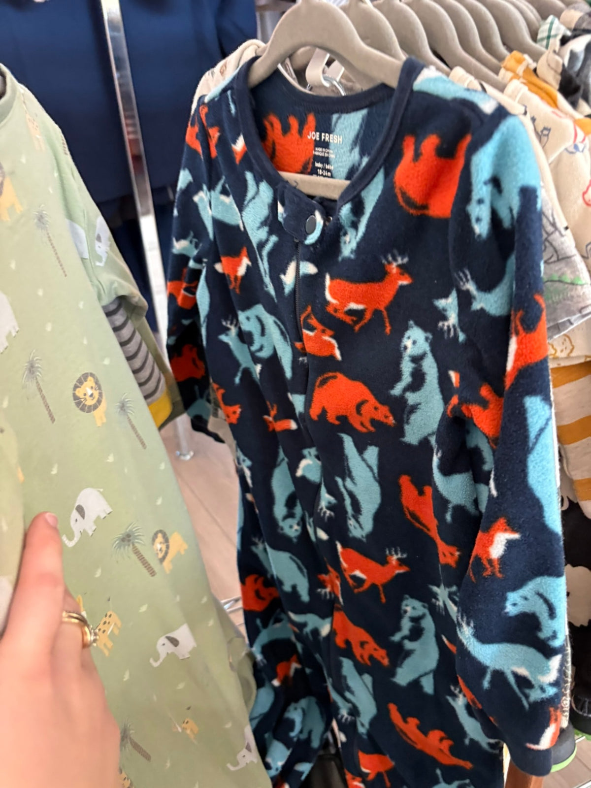 18-24m Joe Fresh Fleece Sleeper - Blue Animals