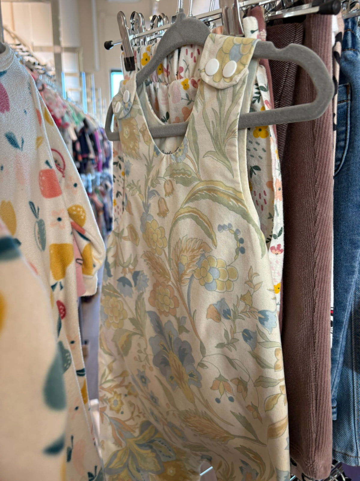 18-24m Little Love Birds Overalls - Cream Floral
