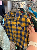 12-18m Mick Mack Button-Up Shirt - Blue and Yellow Checkers