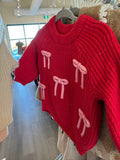 6-12m Old Navy Sweater - Red w/Pink Bows