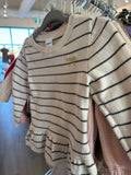 6-9m Carter's Sweater - Cream w/Black Stripe