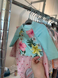Newborn Carter's Rashguard - Aqua Floral