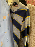6 Carter's Long Sleeve Shirt - Blue and Grey Stripes