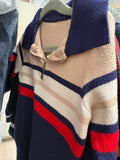 18-24m Unknown Sweater - Navy, Red, Cream Half Zip