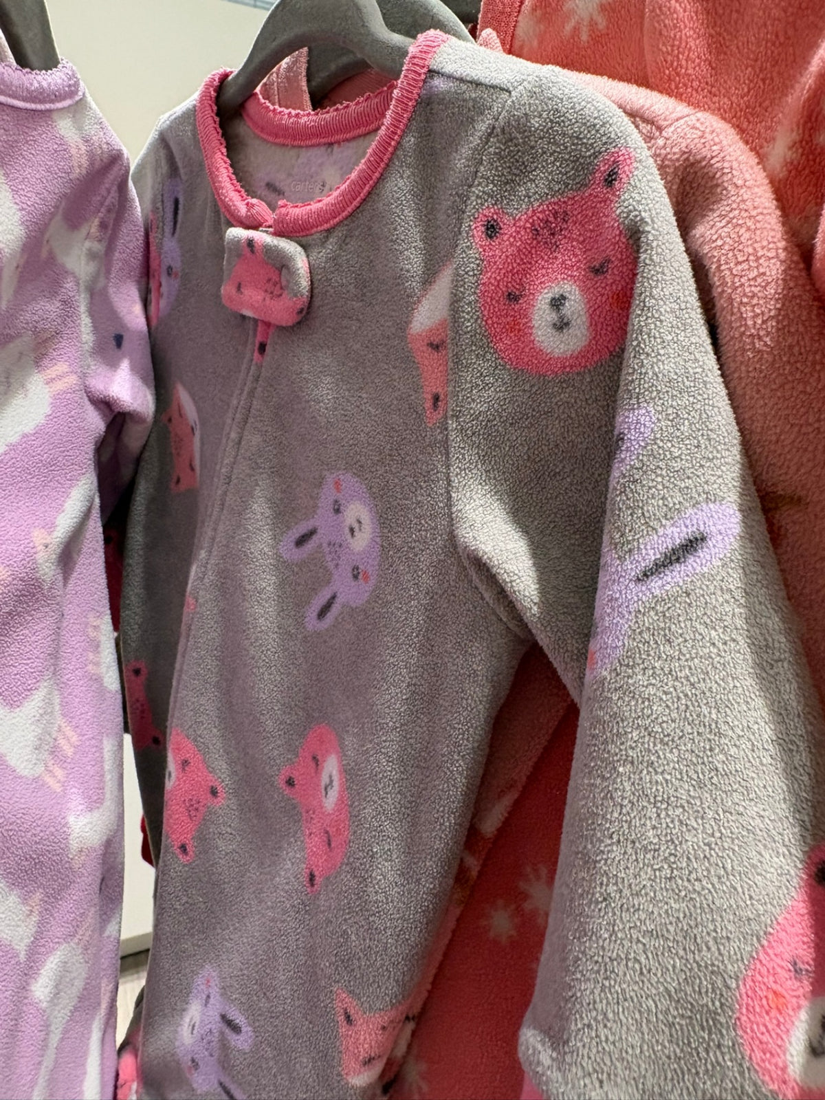 6-9m Carter's Sleeper - Grey Animals